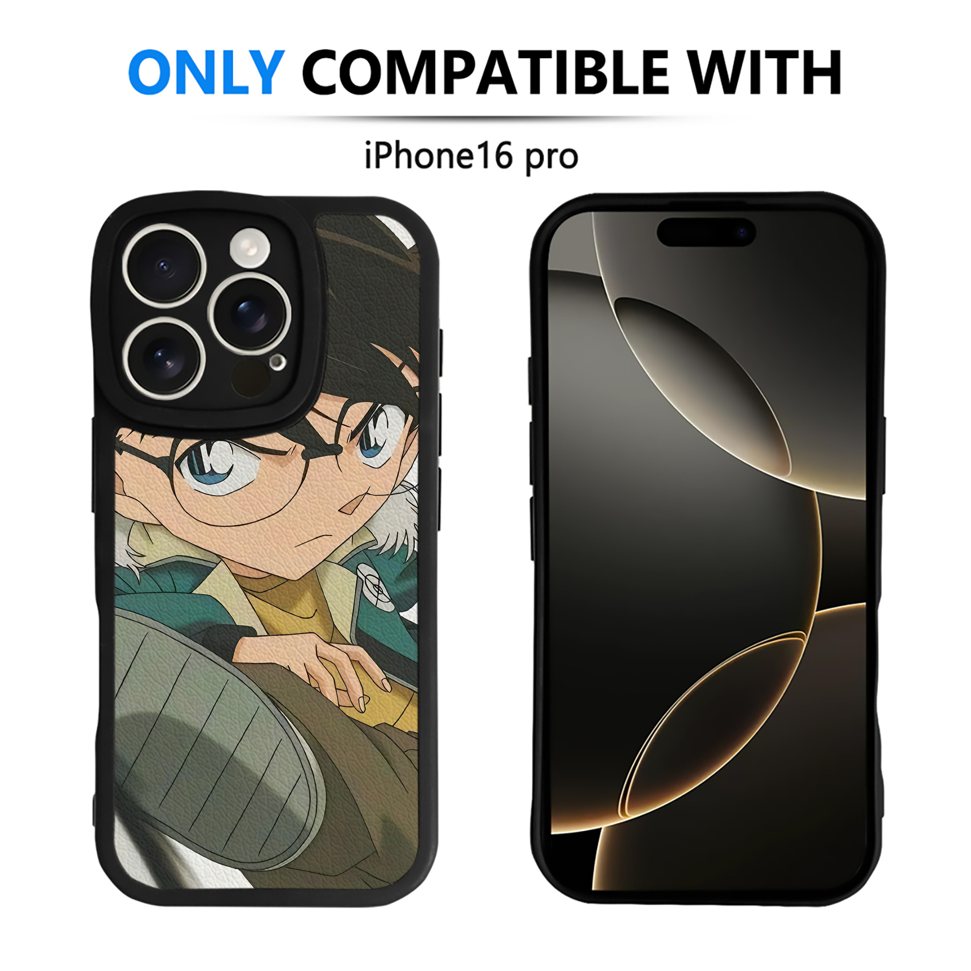 （画像用） 名探偵コナン Detective Conan 【iPhone 16シリーズ対応】シリコンスマホケース（レザー調） 材質：シリコン